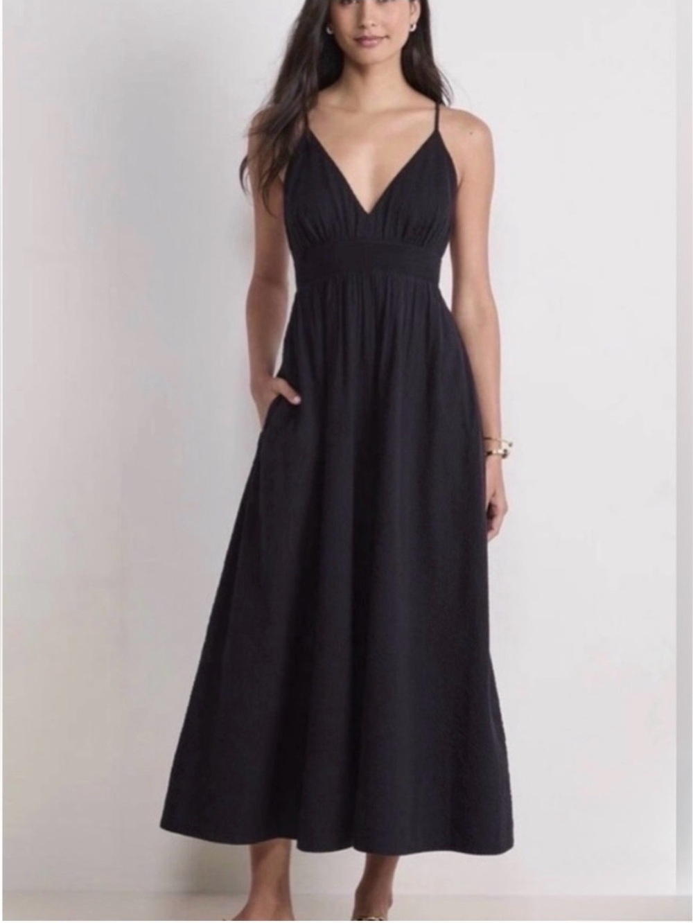 Vineyard Vines Sconset Black Spaghetti Strap Maxi Dress - Women